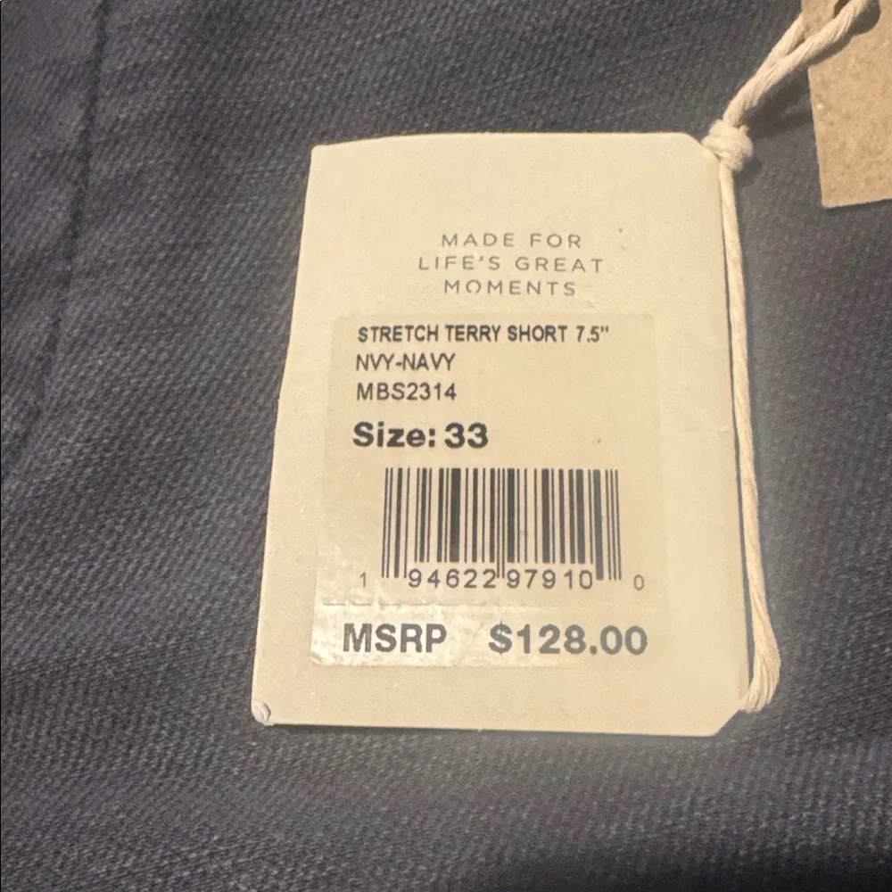 NWT Faherty 7.5” Stretch Terry Shorts in Navy